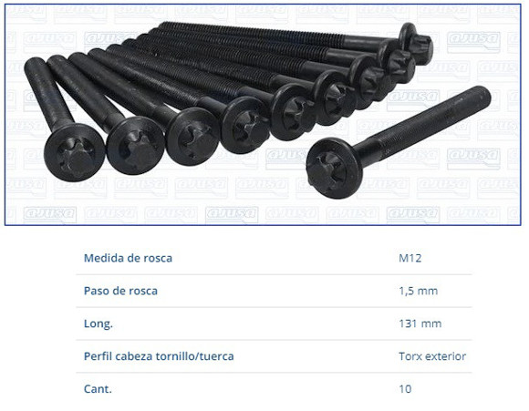 Imagen de JGO DE DE TORNILLOS TAPA DE CILINDROS RENAULT MASTER 2.5
