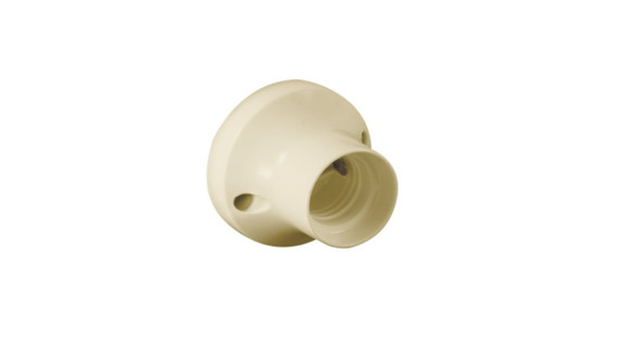 Imagen de PORTALAMPARA RECEPTACULO RECTO ENTERO COLOR MARFIL