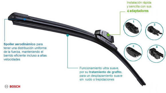 Imagen de ESCOBILLA L/P BOSCH AEROFIT MULTICLIP 20'' 500MM                                                                        
