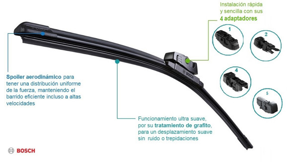 Imagen de ESCOBILLA L/P BOSCH AEROFIT MULTICLIP 21'' 530MM                                                                        