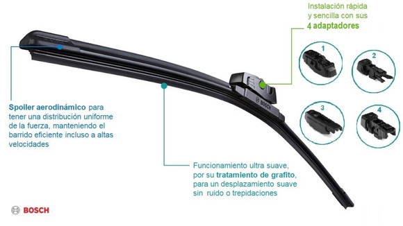 Imagen de ESCOBILLA L/P BOSCH AEROFIT MULTICLIP 26'' 650MM                                                                        