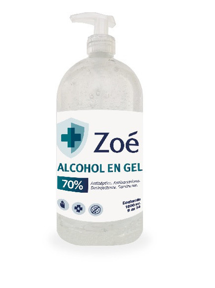 Imagen de ALCOHOL EN GEL ZOE 1000ML AL 70%                                                                                        