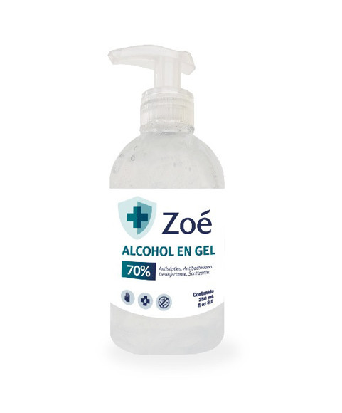 Imagen de ALCOHOL EN GEL ZOE 250ML AL 70%                                                                                         