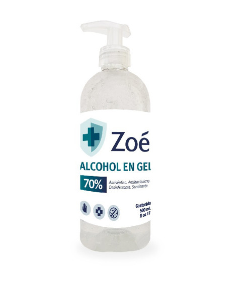 Imagen de ALCOHOL EN GEL ZOE 500ML AL 70%                                                                                         