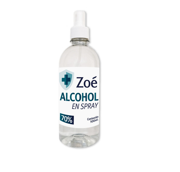 Imagen de ALCOHOL EN SPRAY ZOE 500ML AL 70%                                                                                       