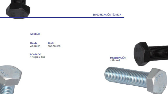 Imagen de TORNILLO HEX 8.8 R/E M24X3X50 NEGRO