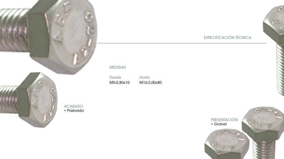 Imagen de TORNILLO HEX INOX A2 M12X1,75X45 PASIVADO