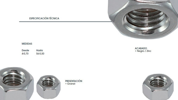 Imagen de TUERCA HEX CLASE 6 DIN 934 M4X70 NEGRO
