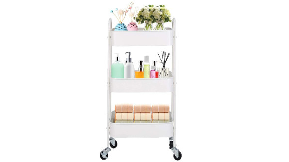 Imagen de CARRO BLANCO CON RUEDAS PARA COCINA C/3 CAJONES                                                                         