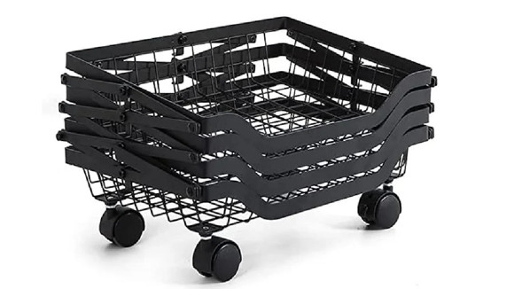 Imagen de MUEBLE NEGRO EN HIERRO C/5 ESTANTES PLEGABLE VARIOS USOS                                                                