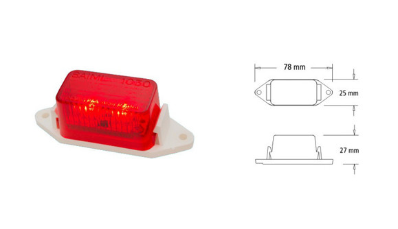 Imagen de FAROL POSICION RECT BAIML ELECTRONICO 2LEDS ROJO 12/24V                                                                 