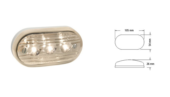 Imagen de FAROL POSICION OVALADO BAIML ELECTRO 3LEDS BLANCO 12/24V                                                                