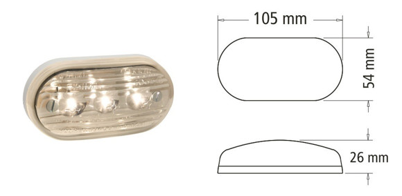 Imagen de FAROL POSICION OVALADO BAIML ELECTRO 3LEDS BLANCO 12/24V                                                                
