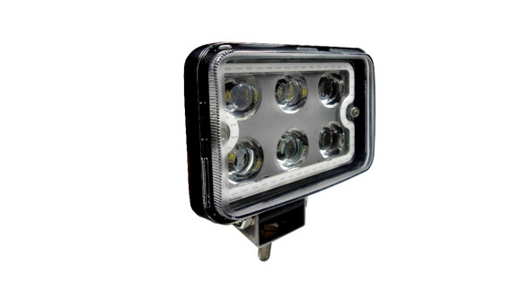 Imagen de FOCO RECTANGULAR LUZ LED CON BORDE LED BLANCO 18W 6 LEDS                                                                