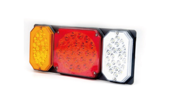 Imagen de PAR FARO TRASERO LED UNIVERSAL 24V FRENO/REVERSA/SEÑALERO                                                               