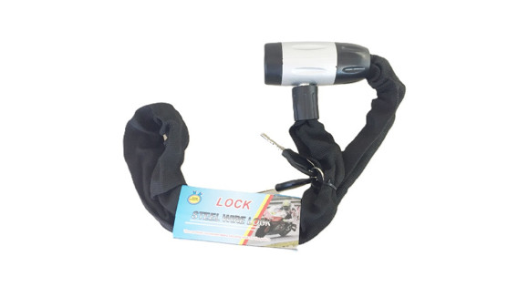 Imagen de CADENA CANDADO MOTO/BICI FORRADO C/LLAVE TRANCA AUTOMATICA