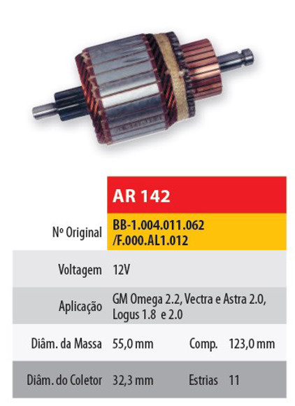 Imagen de INDUCIDO 12V CHEVROLET VECTRA/ASTRA 2.0 (123X55X11X32,3)