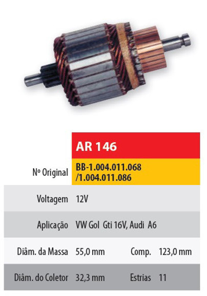 Imagen de INDUCIDO 12V FIAT SIENA - VOLKSWAGEN GOL 16V  (123X55X11X28)