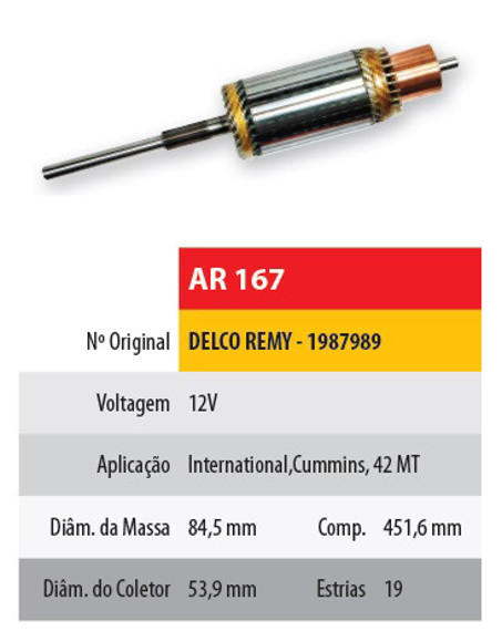 Imagen de INDUCIDO 12V REMY 42MT INTERNACIONAL (451,6X84,5X19X53,9)