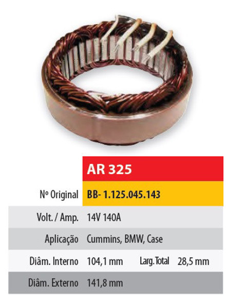 Imagen de ESTATOR 12V 140AMP CUMMINS/CASE/BMW (104,1X141,8X28,5)