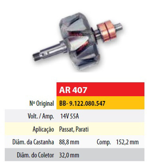 Imagen de ROTOR 12V 55AMP VOLKSWAGEN PASSAT/PARATI