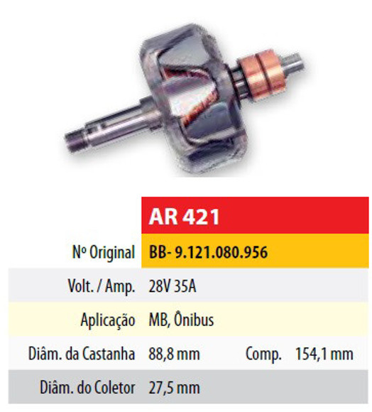 Imagen de ROTOR 24V 35AMP MERCEDES BENZ (88,8X27,5X154,1)