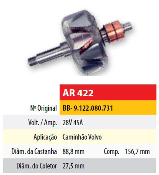 Imagen de ROTOR 24V 45AMP CAMIONES VOLVO (88,8X27,5X156,7)